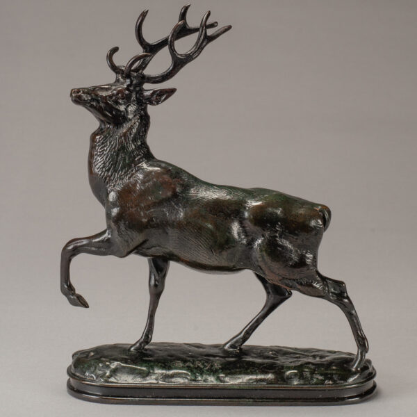 Barye, Antoine Louis Deer With Raised Front Leg 1 Square