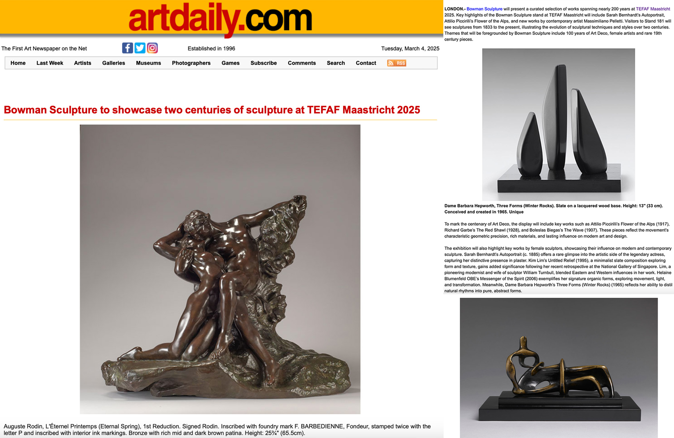 Art Daily Tefaf 2025