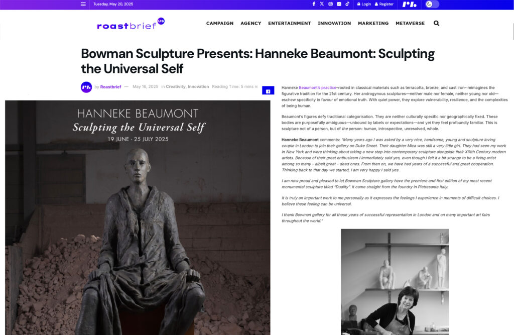 Roastbrief us bowman sculpture presents: hanneke beaumont: sculpting the universal self