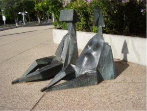 Lynn Chadwick, Two Seated Figures, 1973, Tel Aviv Museum, Israel